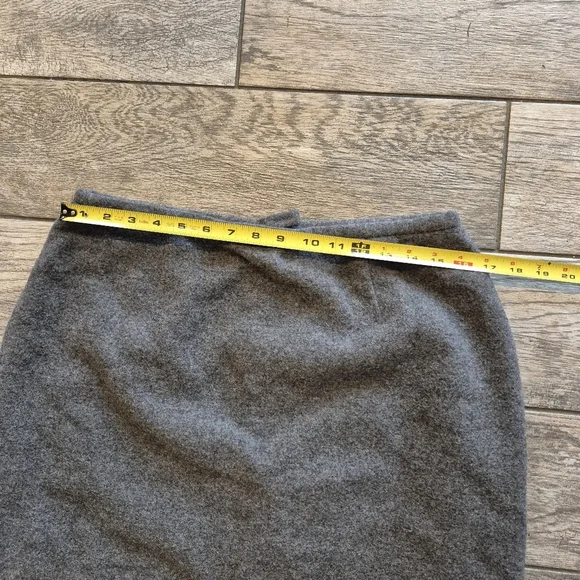 Talbots Vintage Wool Blend Fringe Skirt Fair Isle Nordic Gray Midi Size 14 - Picture 5 of 6